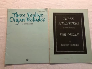 VTG Organ Preludes Sheet Music Lot of 2 (Three Festive/Three Miniatures) - Picture 1 of 6