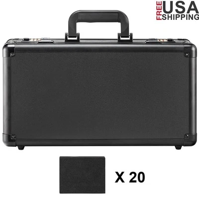 Card Storage Box 120 Holder W/ Lock Foam Dividers Portable Secure Protection New - Image 1 of 4