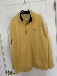 Polo Ralph Lauren XL Yellow Mens Snap Pullover Rugby Sweatshirt - Picture 1 of 4