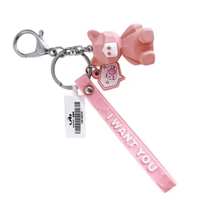 3 Pcs Piggy Keychain Men and Women Charms Accessories Ring Cartoon - Picture 1 of 11