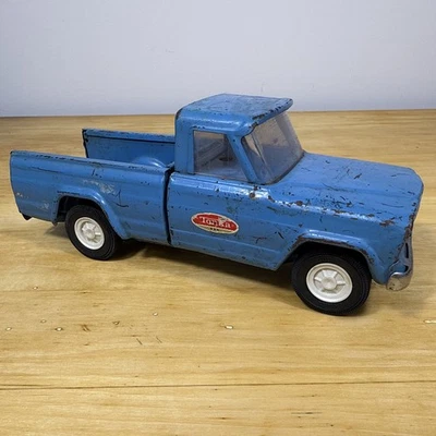 "Camioneta pick-up Jeep Tonka azul vintage años 60 9"" acero prensado #52030" Foto 1 de 4