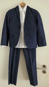 C&A Jungen Kommunionanzug / festlicher Anzug + Hemd Gr. 140 , dunkelblau /weiß - Bild 1 von 7