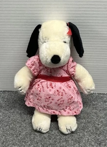 Peanuts Vintage Belle 9.5" Plush Snoopy's Sister in Pink Dress - Picture 1 of 4