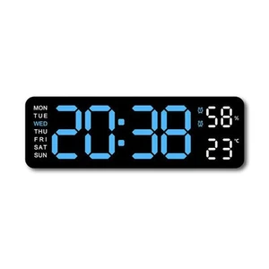 Big Digital LED Alarm Clock Snooze Temperature Date 24/12 Hour Time Desk Display - Picture 1 of 15
