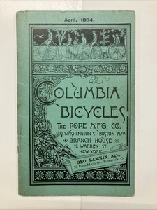 COLUMBIA BICYCLES The Pope Mfg. Co.  1884 catalog reprint 1973 - Picture 1 of 5