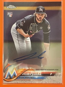 2018 Topps Chrome Dillon Peters Rookie Auto RC #RA-DP Baseball Miami Marlins - Picture 1 of 2