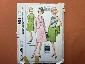 McCall's Pattern 7665 Junior Jacket Skirt & Overblouse Size 11-13 Cut Complete - Picture 1 of 3
