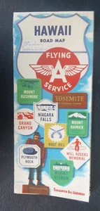 1958 Hawaii road map Tidewater Flying A oil gas Honolulu street map - Picture 1 of 4