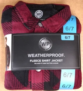 Weatherproof Boys Sherpa Lined Fleece Long Sleeve Button Up Shirt Jacket 6-7 - Picture 1 of 6