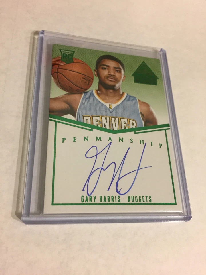 2014-15 PANINI PARAMOUNT PENMANSHIP GREEN ROOKIE GARY HARRIS AUTO RC #1/5 1/1 - Image 1 of 2