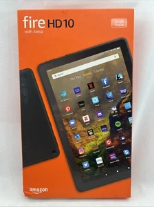Amazon Fire HD 10 tablet, 10.1", 1080p Full HD, 64 GB, (2021 release), Black NEW - Picture 1 of 4