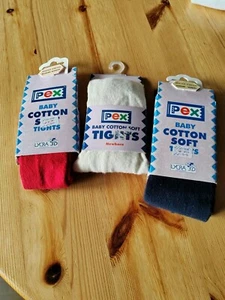 3 Pairs Pex Newborn Soft Cotton Rish Tights - Picture 1 of 6