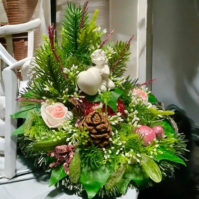 Grabgesteck Grabstrauß Allerheiligen Grabschmuck Urne Weihnachtsgesteck - Bild 1 von 4