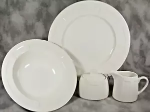 (NEW) Mikasa Radiance White DH100 5 Piece Serving Set 12" Platter Vegetable Bowl - Picture 1 of 8