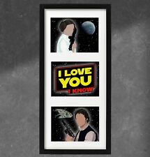Star Wars Han & Leia I Love You, I Know Framed Original Minimal Art With Frame
