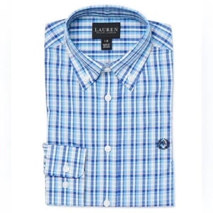 Lauren Ralph Lauren Big Boys Classic Fit Dress Shirts Pink, Aqua men's shirt 8R - Picture 1 of 4
