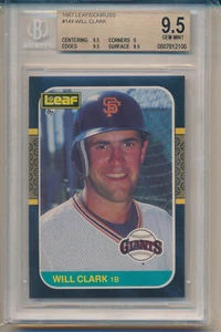 1987 Leaf Will Clark (Rookie Card) (#144) (Subs 3-9.5's/1-9) BGS9.5 BGS - Bild 1 von 1