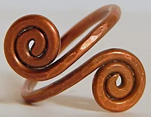 KUPFER DOPPEL SPIRAL RING GRÖSSE 7,5 HEILUNG - Bild 1 von 3