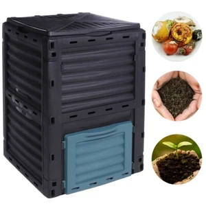 Komposter Gartenkomposter Thermokomposter Schnellkomposter 300L Schwarz 61x61x83 - Bild 1 von 12