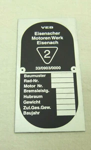 EMW - R35 /2 +/3 - TYPENSCHILD NEUTRAL 2X - ZUM SELBST AUSSCHNEIDEN - NEU 02550* - Picture 1 of 2
