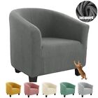Jacquard Stretch Club Sofa Cover Single Armchair Slipcover Plain for Living Room
