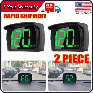 2 PCS GPS Digital Speed Meter Speedometer HUD with MPH Speed Head Up Display - Picture 1 of 12