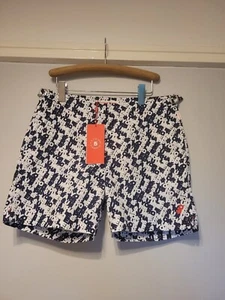 ORLEBAR BROWN 'OB Bulldog Monogram' Navy White Swimming Swim Shorts 32" New - Imagen 1 de 8