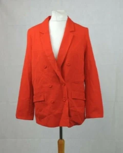 Oasis Tailored Double Breasted Red Blazer Size 16 uk rrp £65 CR097 HH 10 - Picture 1 of 7