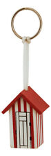 Schlüsselanhänger - Strandumkleide Anhänger Holz/Metall 12x4cm rot/weiß