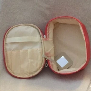Makeup Case Zip around top with brush holder 9 x 7 mirror new toiletry travel - Picture 1 of 4