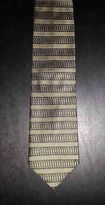 RBM Tie Silk Swirl Column Design Black Green Gold NIB t4161 - Picture 1 of 6