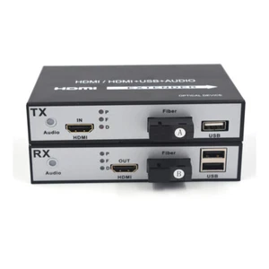 High Quality HDMI extenders -1080p 60Hz HDMI Video Audio over Fiber optic SC USB - Picture 1 of 8