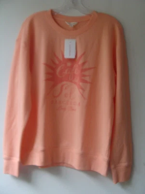 NWT Lucky Brand Women's Pullover Sweatshirt Coral Long Sleeve Crew Neck, Size M - Image 1 of 4