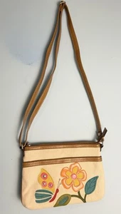 Cartera Bandolera Reliquia Flor Mariposa Correa Ajustable Cremallera Top BOHO Caprichosa - Imagen 1 de 8