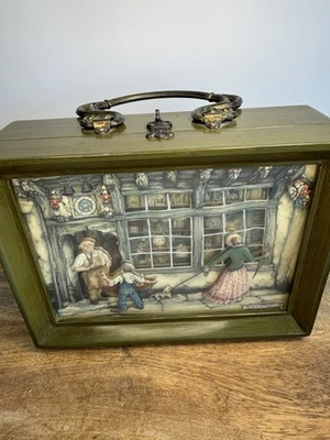 De colección Anton Pieck Reloj Tienda 3D Sombra Caja Madera Cartera Bolso Frente Vidrio Foto 1 de 4