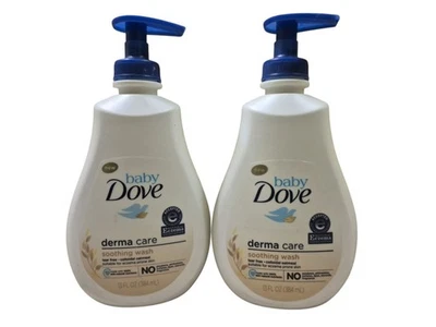 Paquete de 2 LAVADOS CALMANTES Dove Baby Derma Care con avena coloidal 13 oz cada uno Foto 1 de 2