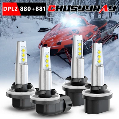 880 881 LED Headlight Combo Bulbs For Arctic Cat Crossfire 800 Sno Pro EFI 07-11 - Image 1 of 4