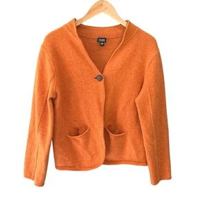 Eileen Fisher wool blend Cardigan blazer jacket orange size large - Picture 1 of 5