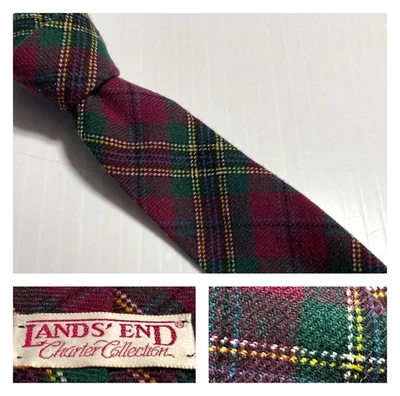 Corbata de tartán antigua MacLean Lands End de colección EE. UU. gruesa de lana escocesa a cuadros Foto 1 de 4