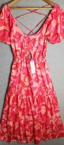 White Sandstorm The Label Womens Puff Sleeve Maxi Backless Dress Size AU Small  - Picture 1 of 12