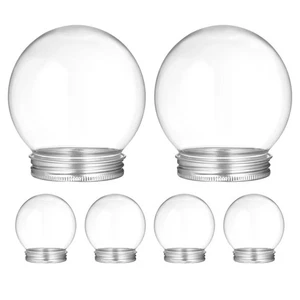 Globo de nieve vacío 6 piezas: 270 ml hágalo usted mismo globo de nieve de plástico transparente con tapas de tornillo - para - Imagen 1 de 20