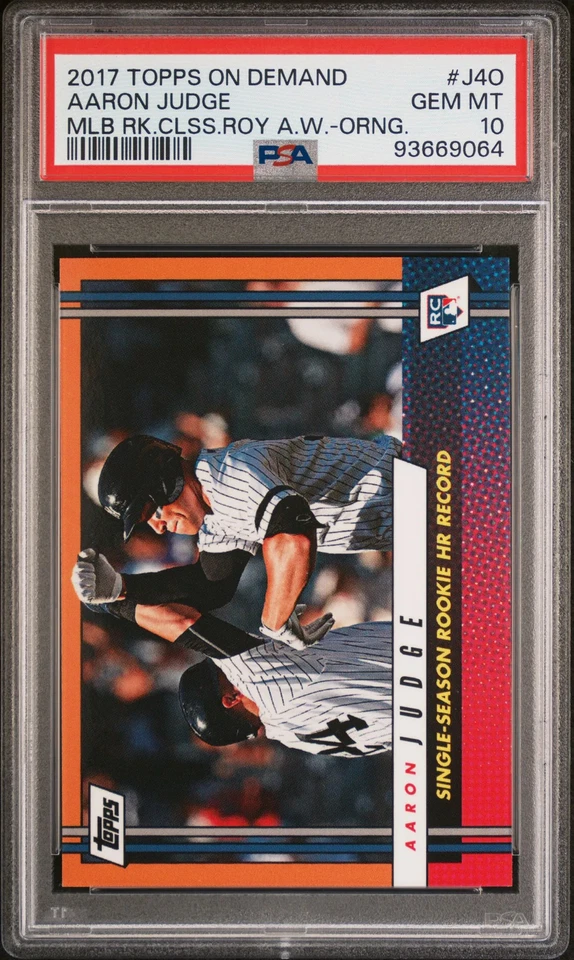 2017 Topps On Demand MLB Rookie Class Roy Aaron Judge #J4O Orng. PSA 10 - Image 1 of 2