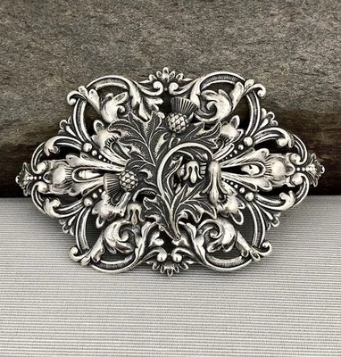 Cordón grande de cardo escocés antiguo de plata de ley pltd Escocia celta Foto 1 de 4