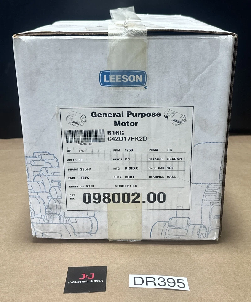 NEW OPEN BOX- Leeson DC Permanent Magnet Motor 098002.00 1/4Hp 90v 1750RPM 5/8”S - Image 1 of 4