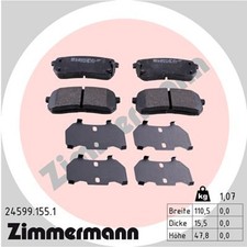Brake lining set disc brake Zimmermann 24599.155.1 for Hyundai Carnival Starex