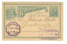 Ganzsache San José 1896 nach Guatemala