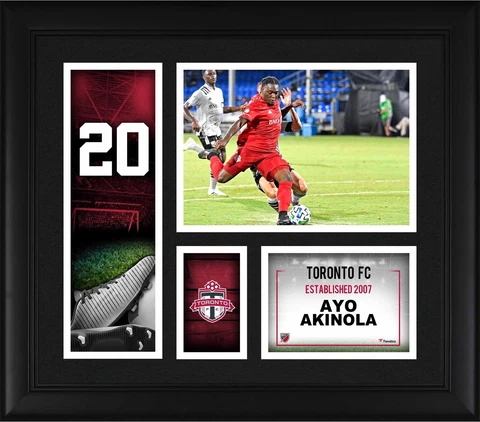 Ayo Akinola Toronto FC Framed 15" x 17" Player Core Collage Cover