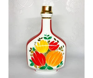 Soviet vintage Porcelain Decanter Tulips USSR Lomonosov Pottery LFZ - Picture 1 of 10