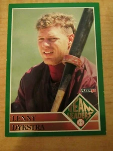 1992 Fleer Team Leaders Lenny Dykstra #10 of 20 Philadelphia Phillies - Imagen 1 de 2