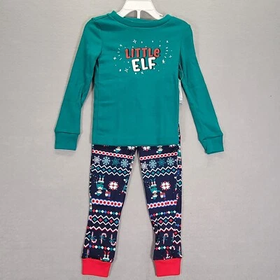 Joe Boxer Boy’s Green Christmas Elf Pajamas Sleep Set Lightweight Size 3T - Image 1 of 4